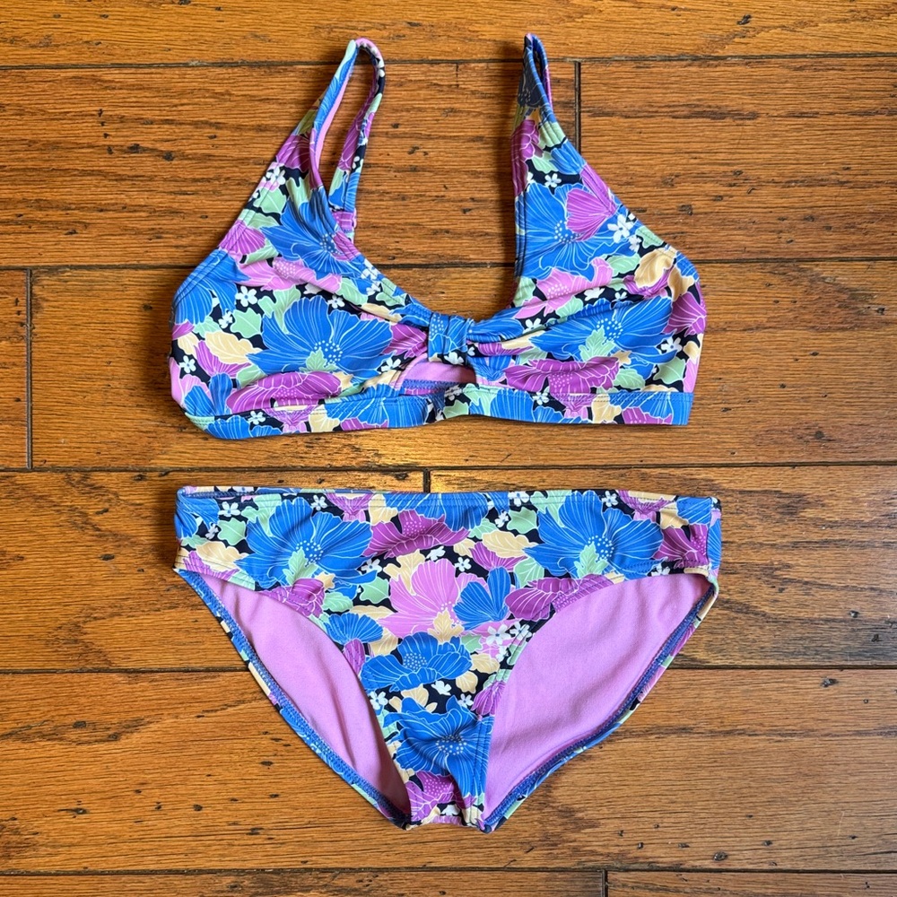 Roxy Kids Swim Bikini - Blue and Pink Floral